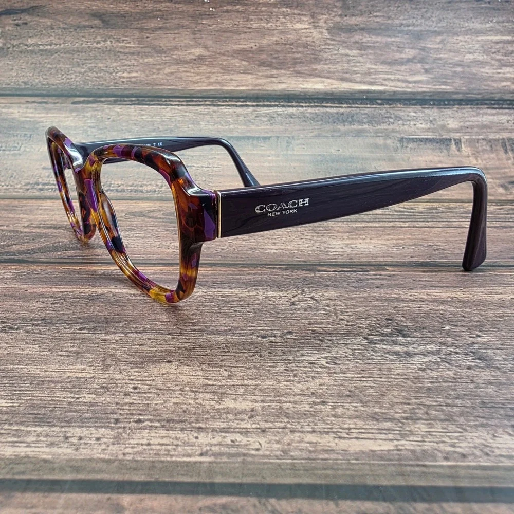Coach HC 8160 Purple Confetti Tortoise Eyeglasses Frames 56-17-135 L145